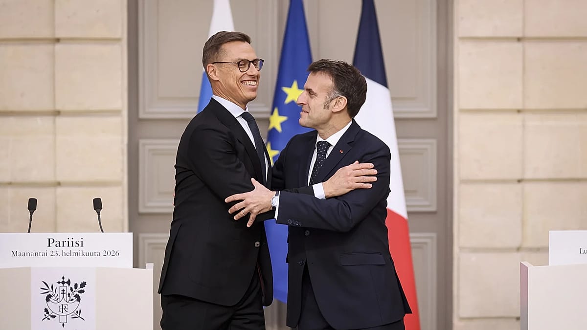 Alexander Stubb ed Emmanuel Macron durante un incontro ufficiale