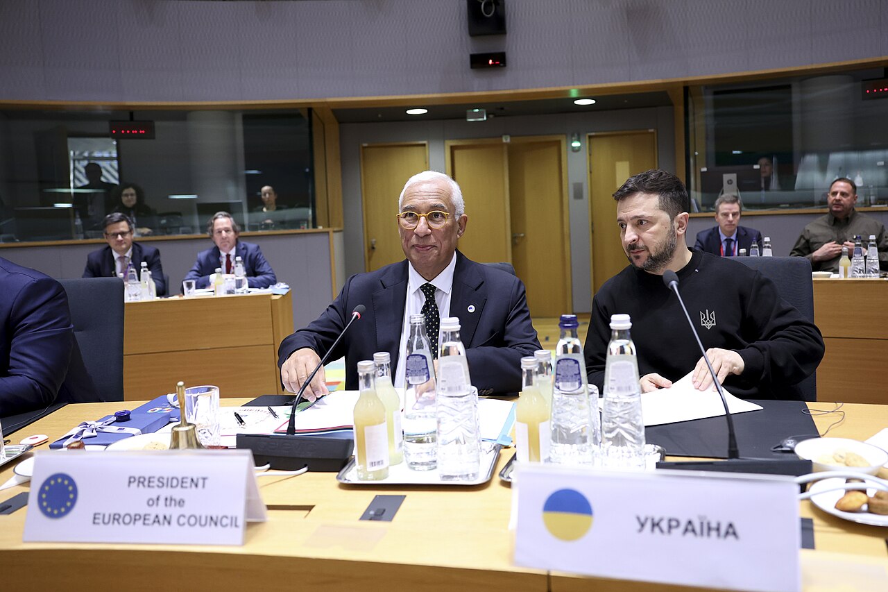 Volodymyr Zelenskyy durante un incontro europeo