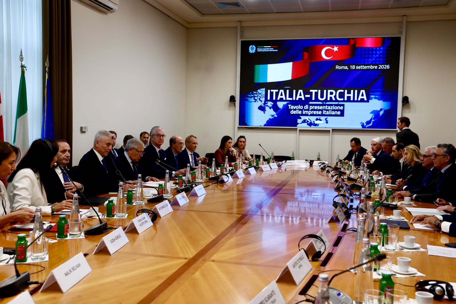 Antonio Tajani al tavolo Italia–Turchia dedicato alle imprese e alla sicurezza delle rotte marittime