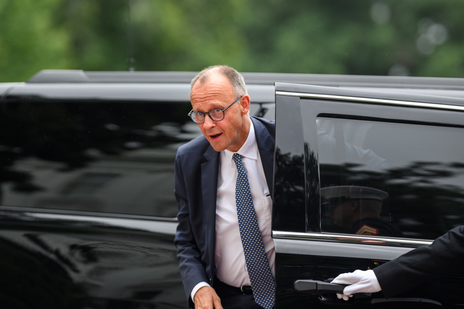 Friedrich Merz arriva alla Casa Bianca il 18 agosto 2025; foto di repertorio.