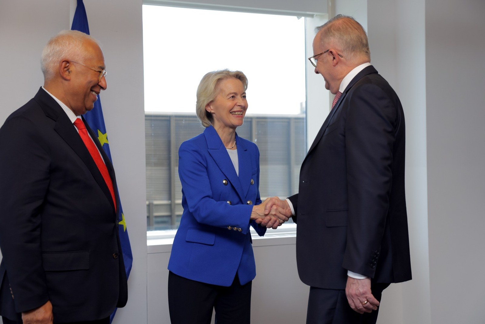 António Costa, Ursula von der Leyen e Anthony Albanese a New York, 21 settembre 2026. Repertorio.