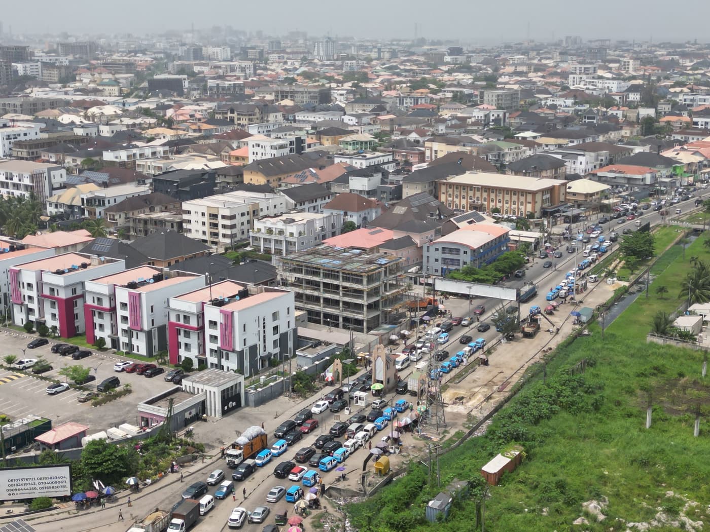 Veduta di Lagos, Nigeria, 25 febbraio 2026. Repertorio geografico, non della fiera AFRIDEX.
