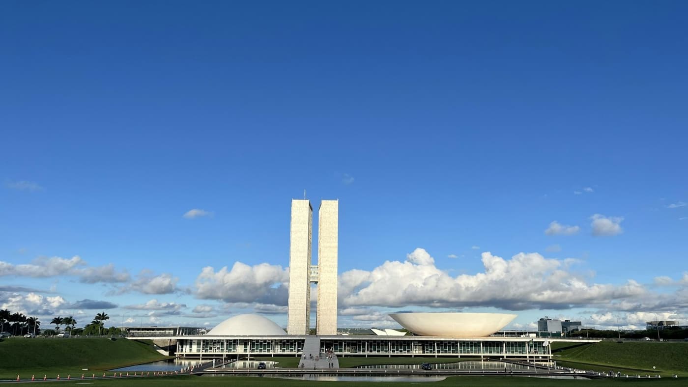 Congresso nazionale del Brasile a Brasília. Repertorio: fotografia pubblicata nel giugno 2025; non ritrae Flávio Bolsonaro né l’intervento della polizia.