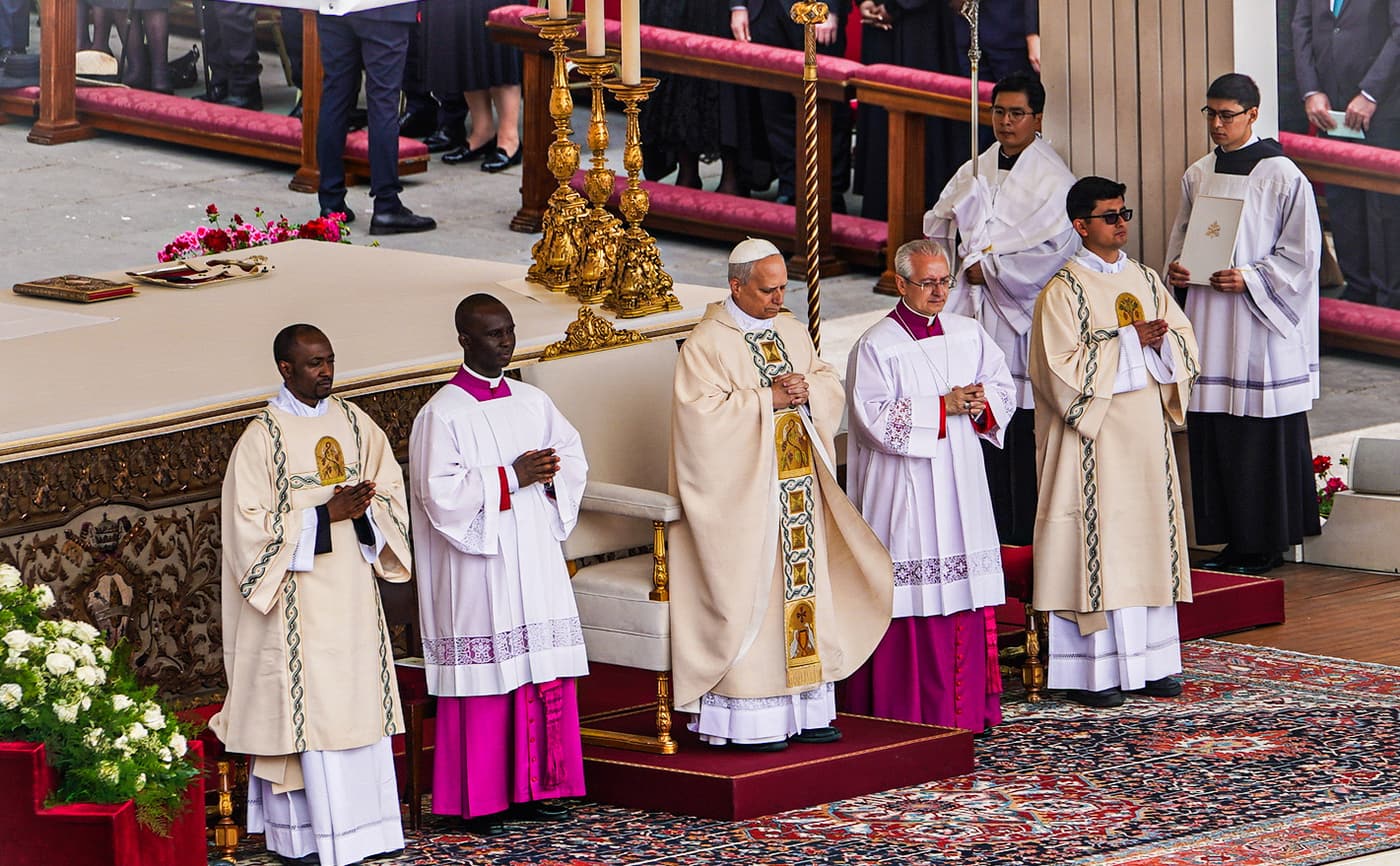 Leone XIV alla messa di inizio pontificato, 18 maggio 2025. Repertorio, non del viaggio in Sudamerica.