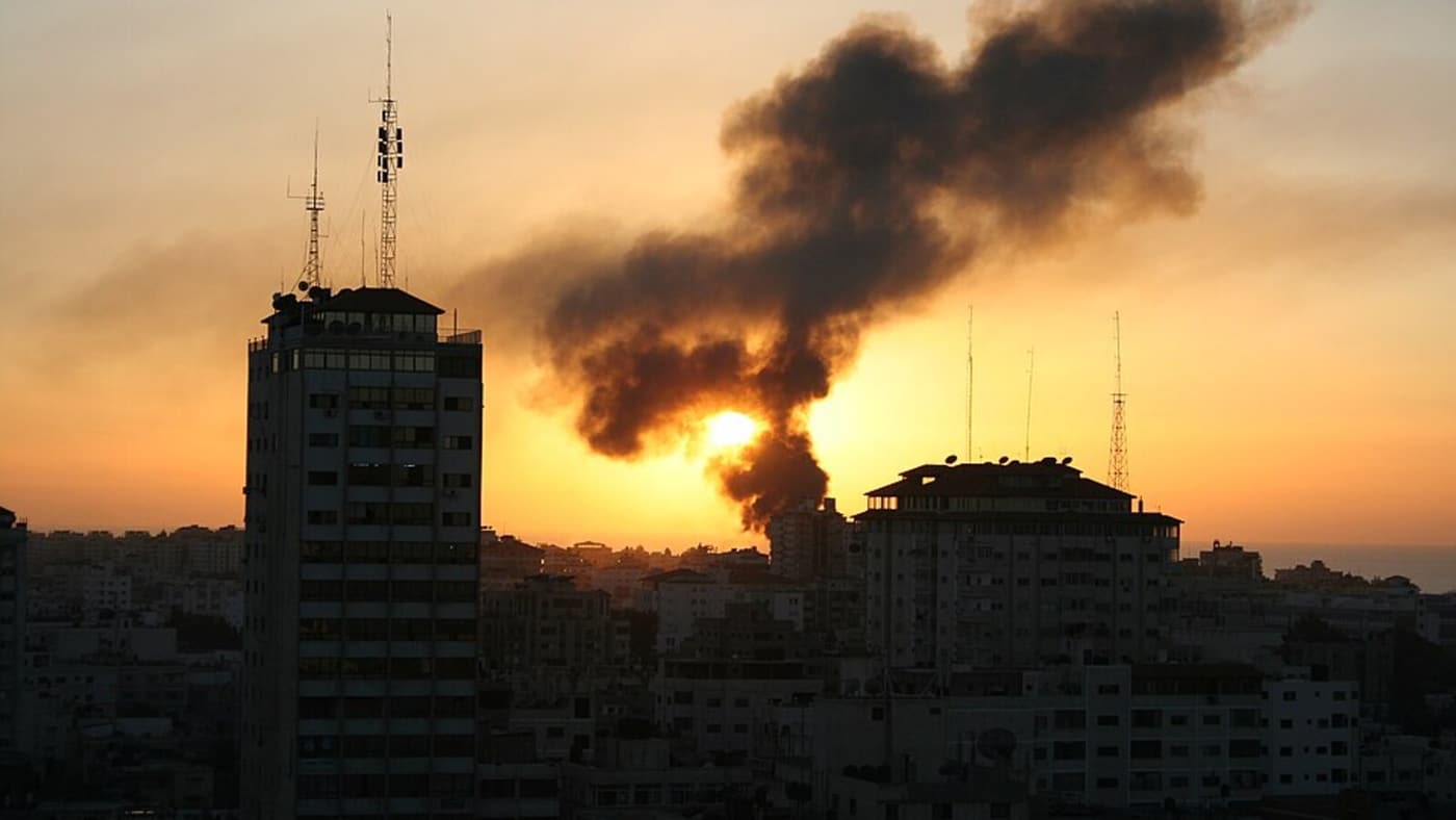 Fumo sopra Gaza durante il conflitto. Repertorio.