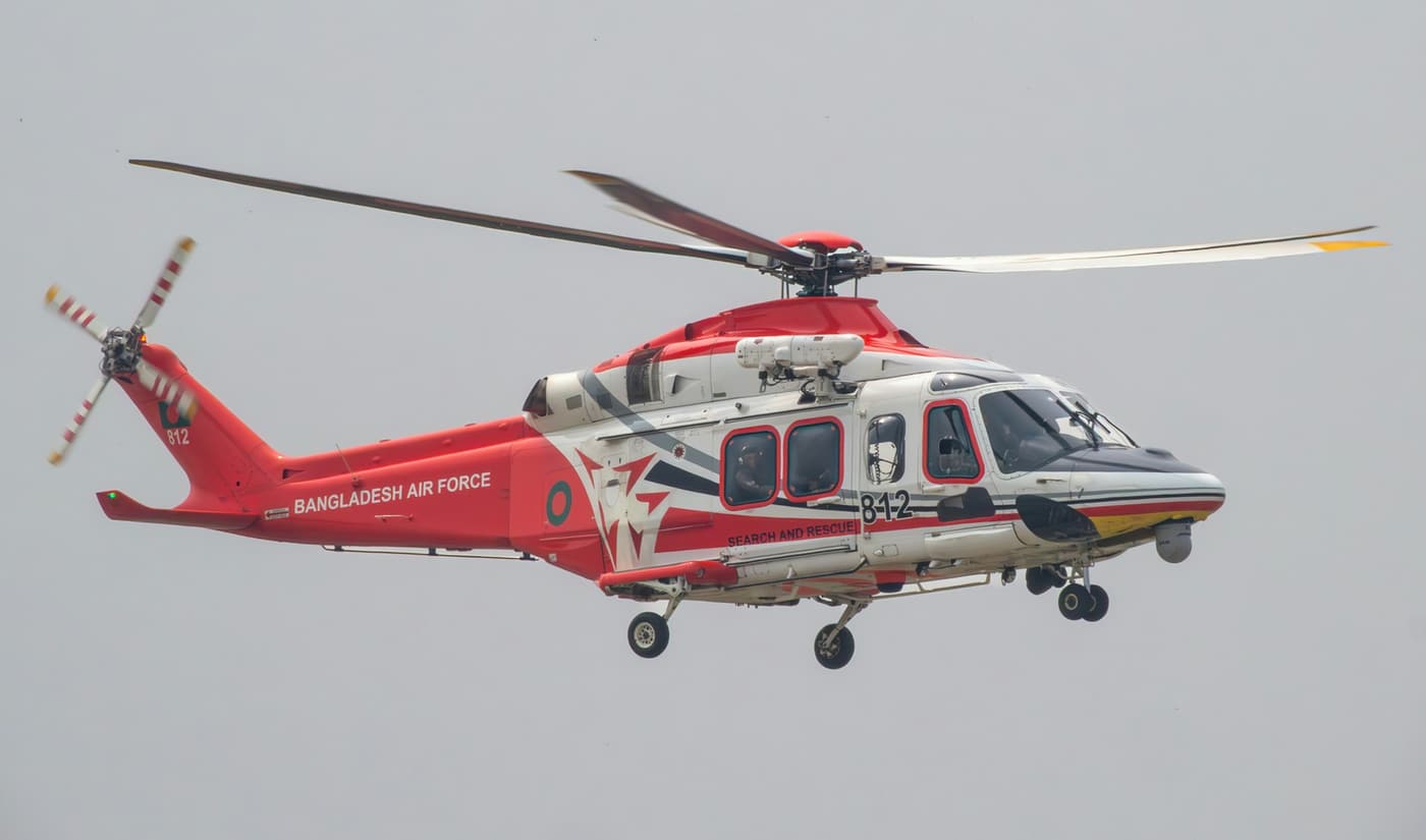 Elicottero AW139 dell’Aeronautica del Bangladesh. Repertorio aerospaziale, non della firma del protocollo.
