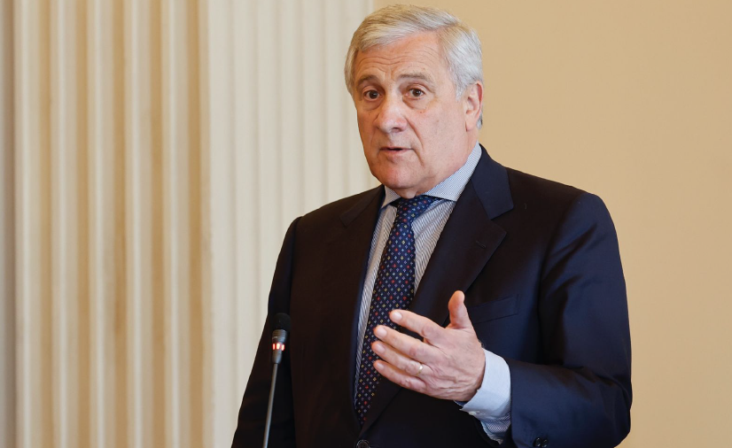 Antonio Tajani durante un intervento istituzionale, fotografia di repertorio del 2026.