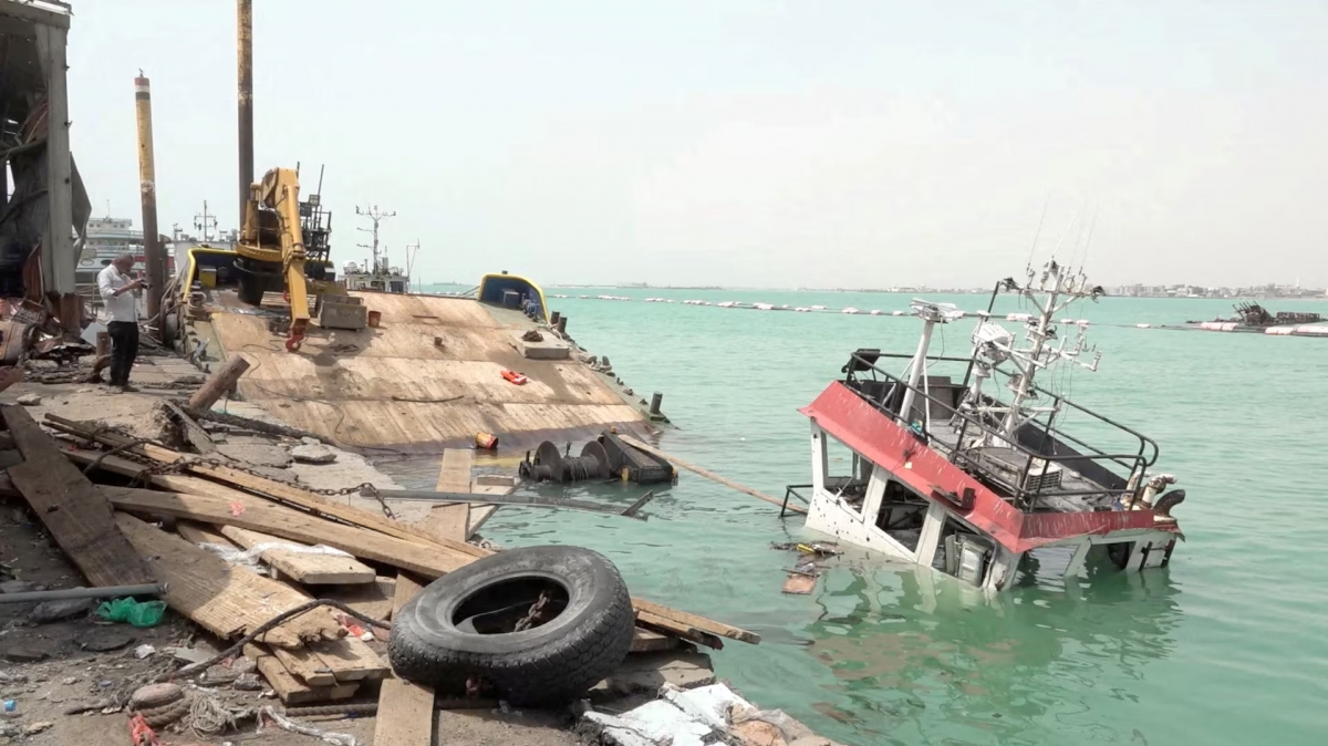 Danni al porto di Mokha sul Mar Rosso